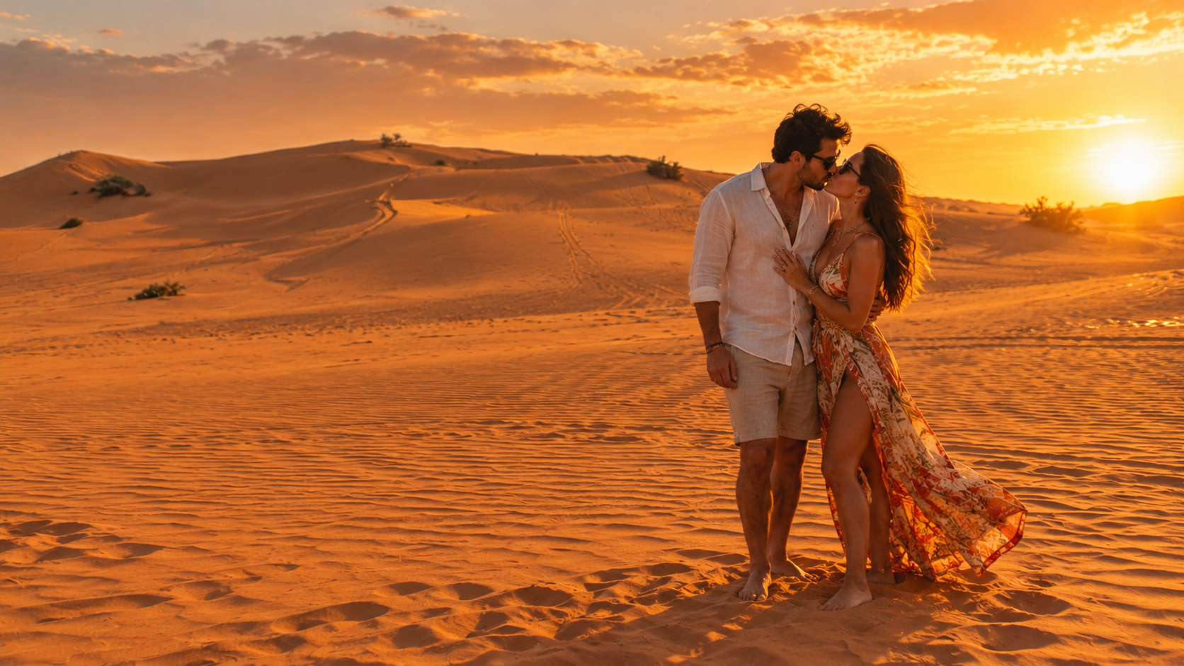 Casal celebrando a dois em Dubai